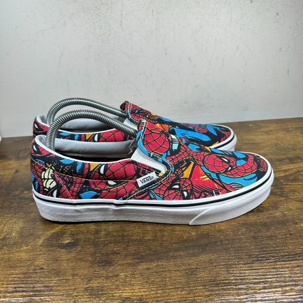 Vans Slip-On Marvel Spider Man Shoe‎ Sneakers Red White Men's Size 9